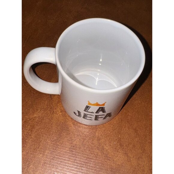 La Jefa White Ceramic Coffee Mug 12 Oz With Crown Design - Orca Coatings - Picture 2 of 5